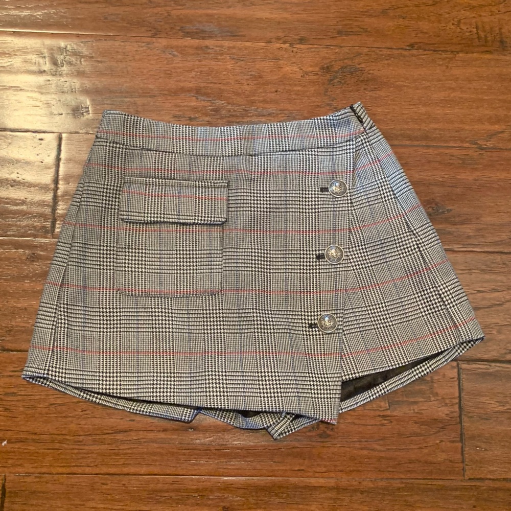 Seek The Label Houndstooth Plaid Skort